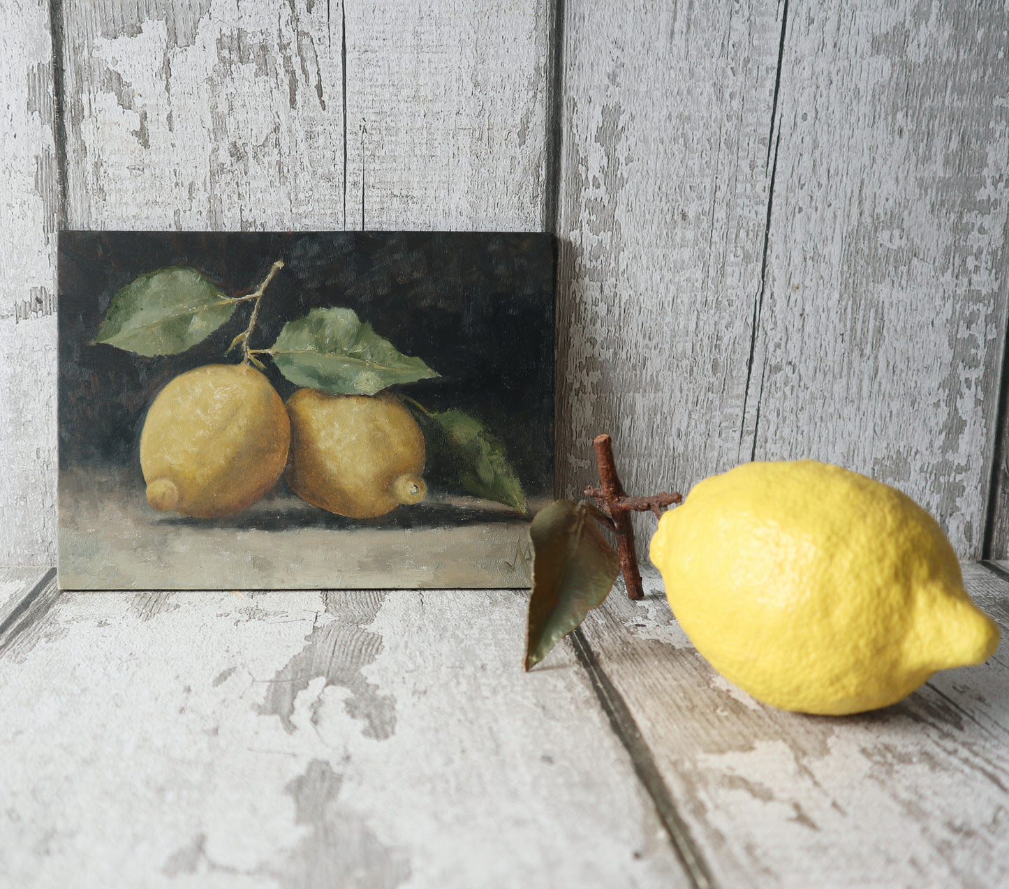Original Oil Painting - Still Life Study of Amalfi Lemons