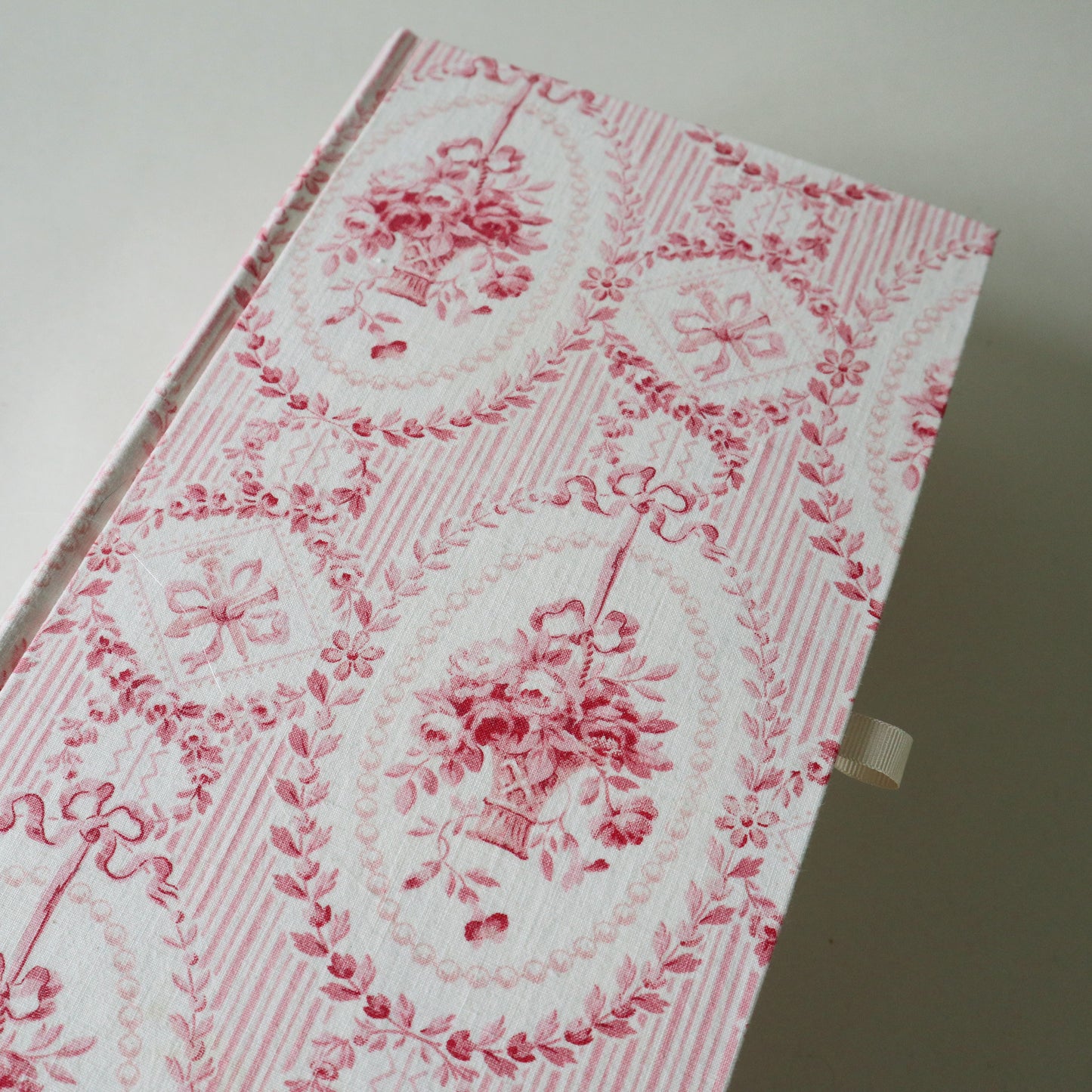 French Vintage Fabric Covered Cartonnage Keepsake Box