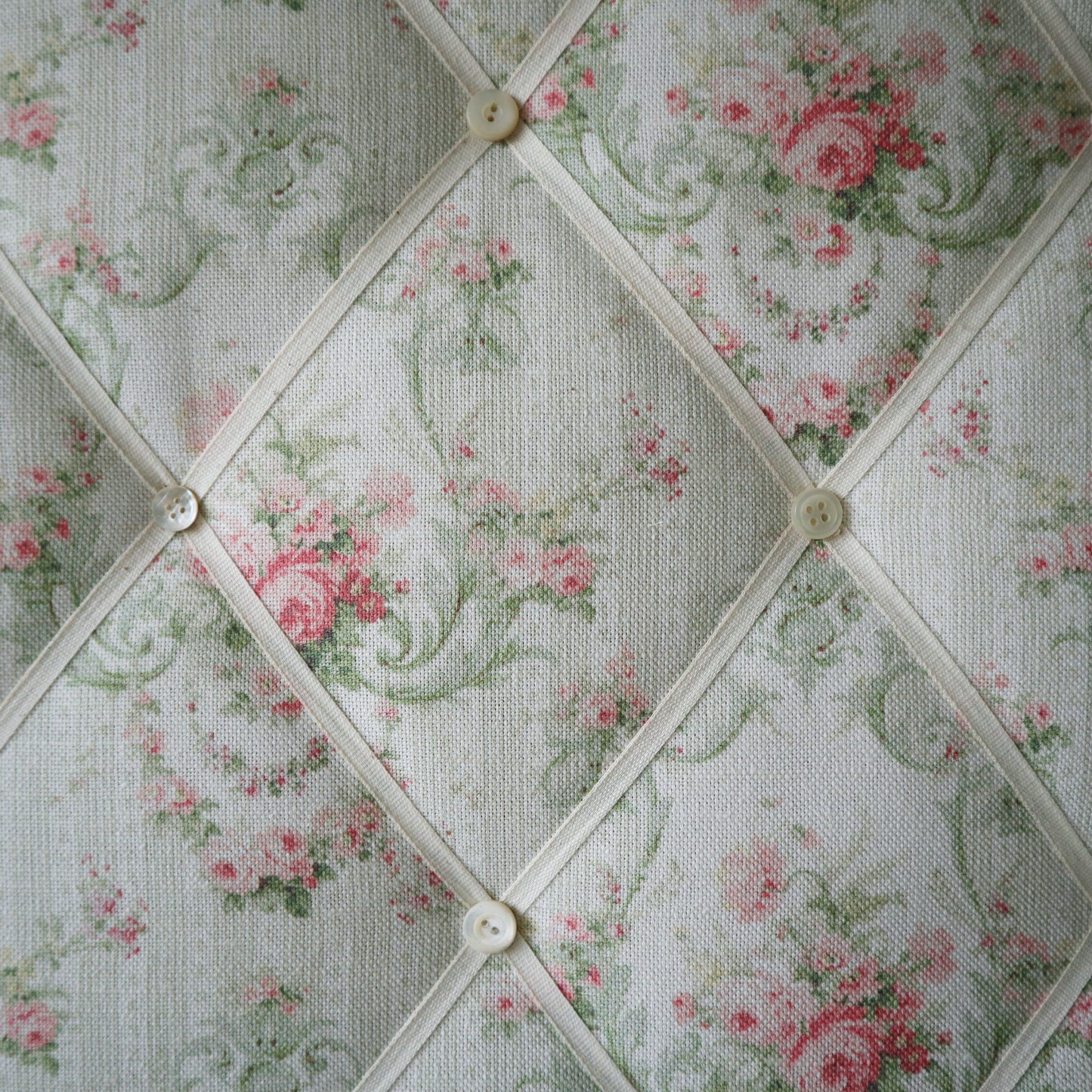 Large Antique Frame Fabric Upholstered Notice Memo Board