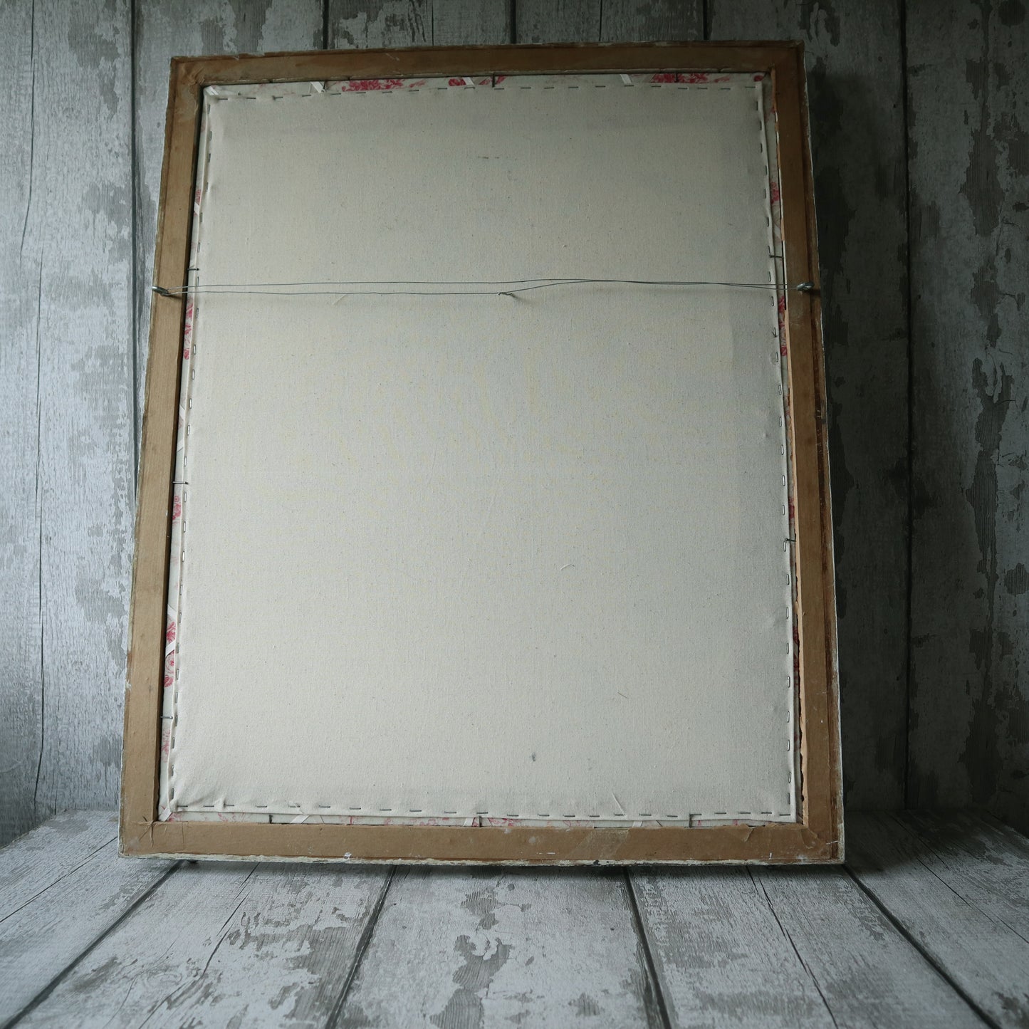 Large Vintage Frame Upholstered Notice Memo Board