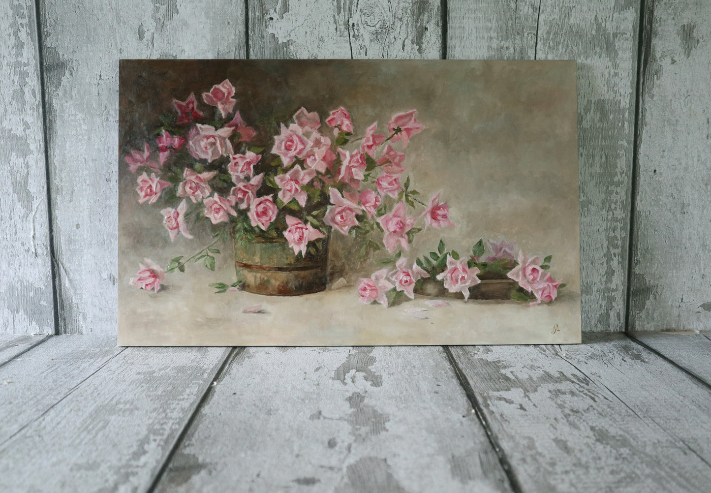 Original Still Life - Abundant Pink Roses