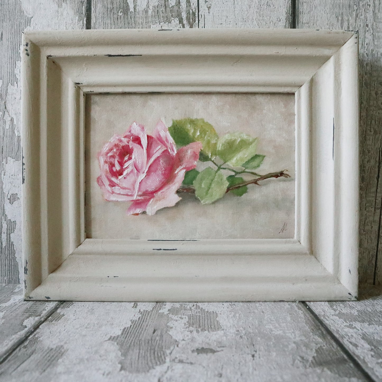 Original Oil Painting Still Life Rose
