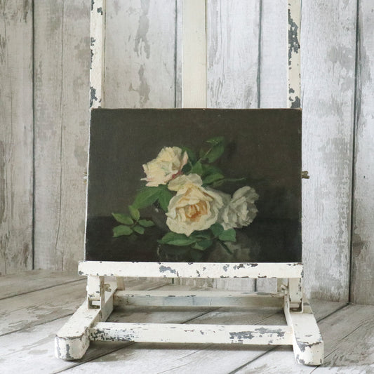 Vintage/Antique Original Oil on Canvas Signed - Still Life Roses 2
