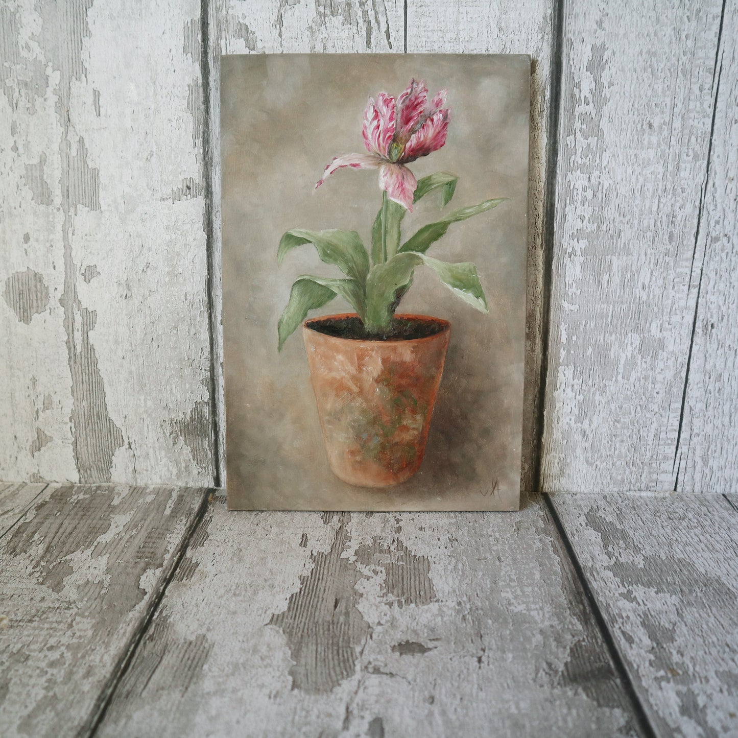 Original Oil Painting From The Potted Floral Collection 'Tulip'