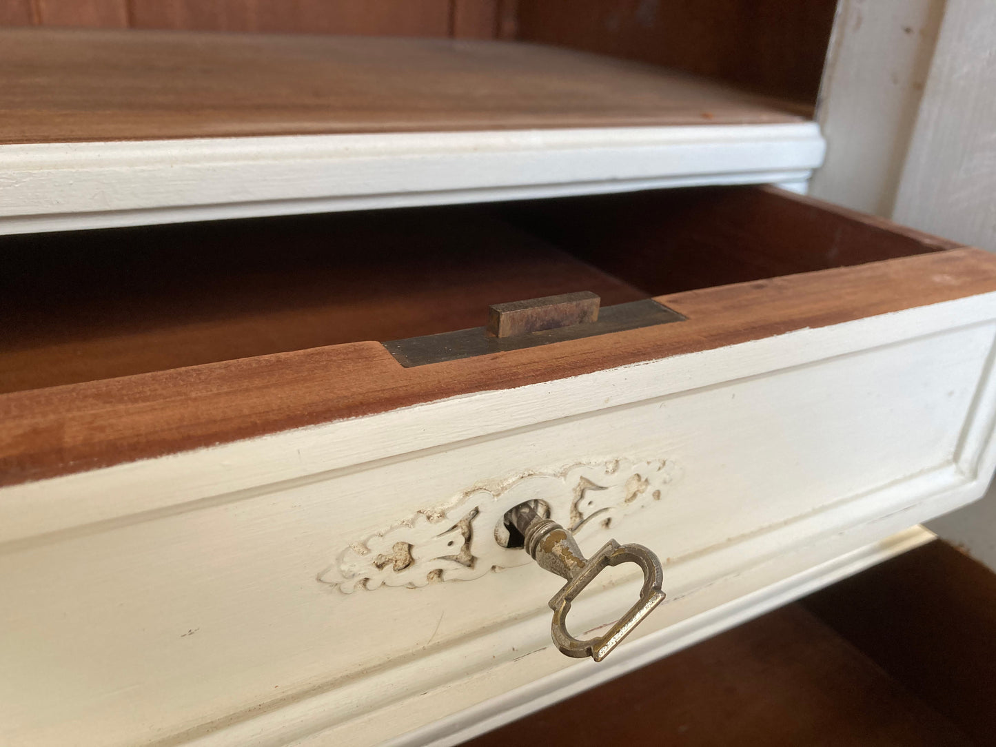 Painted Antique Vintage French Chateau Armoire Wardrobe Linen Cupboard