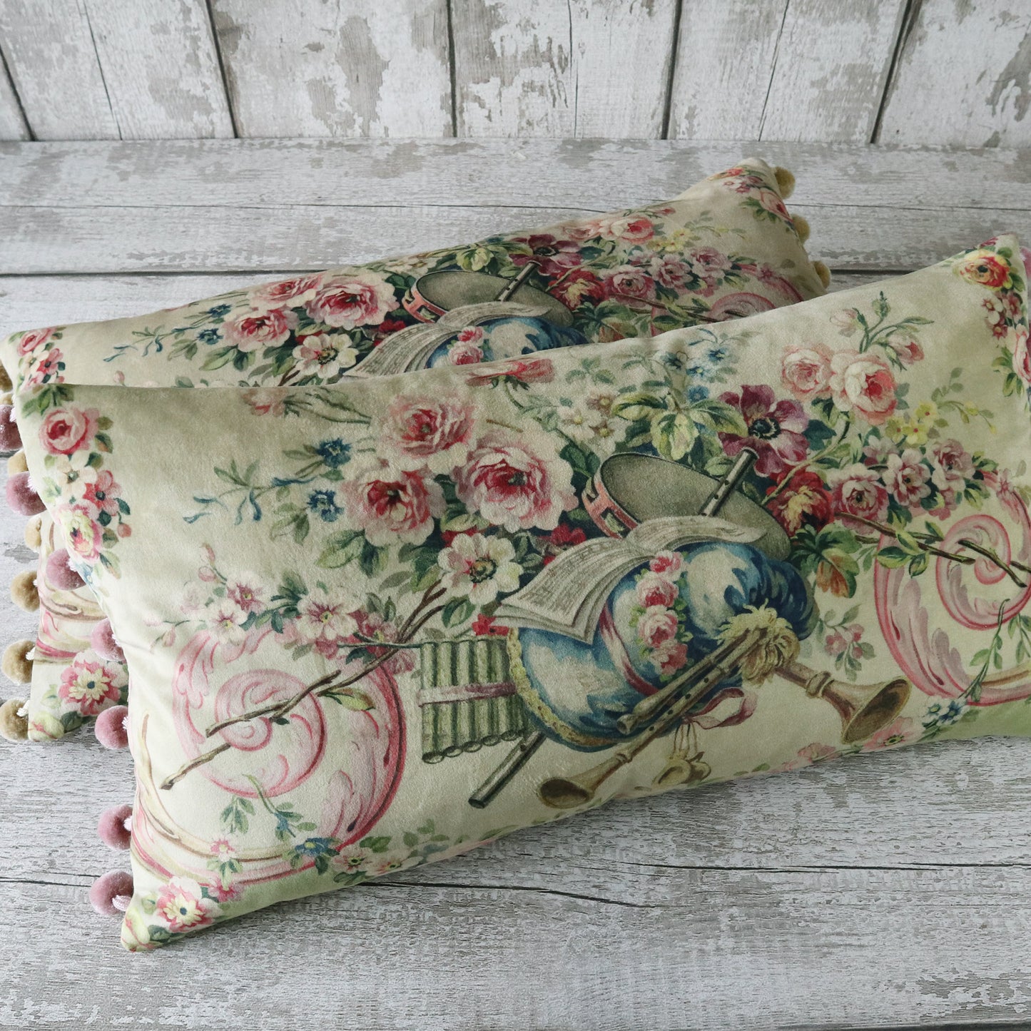 Soft Velvet Aubusson Cushion (Musical Trophy 'Cabrette')