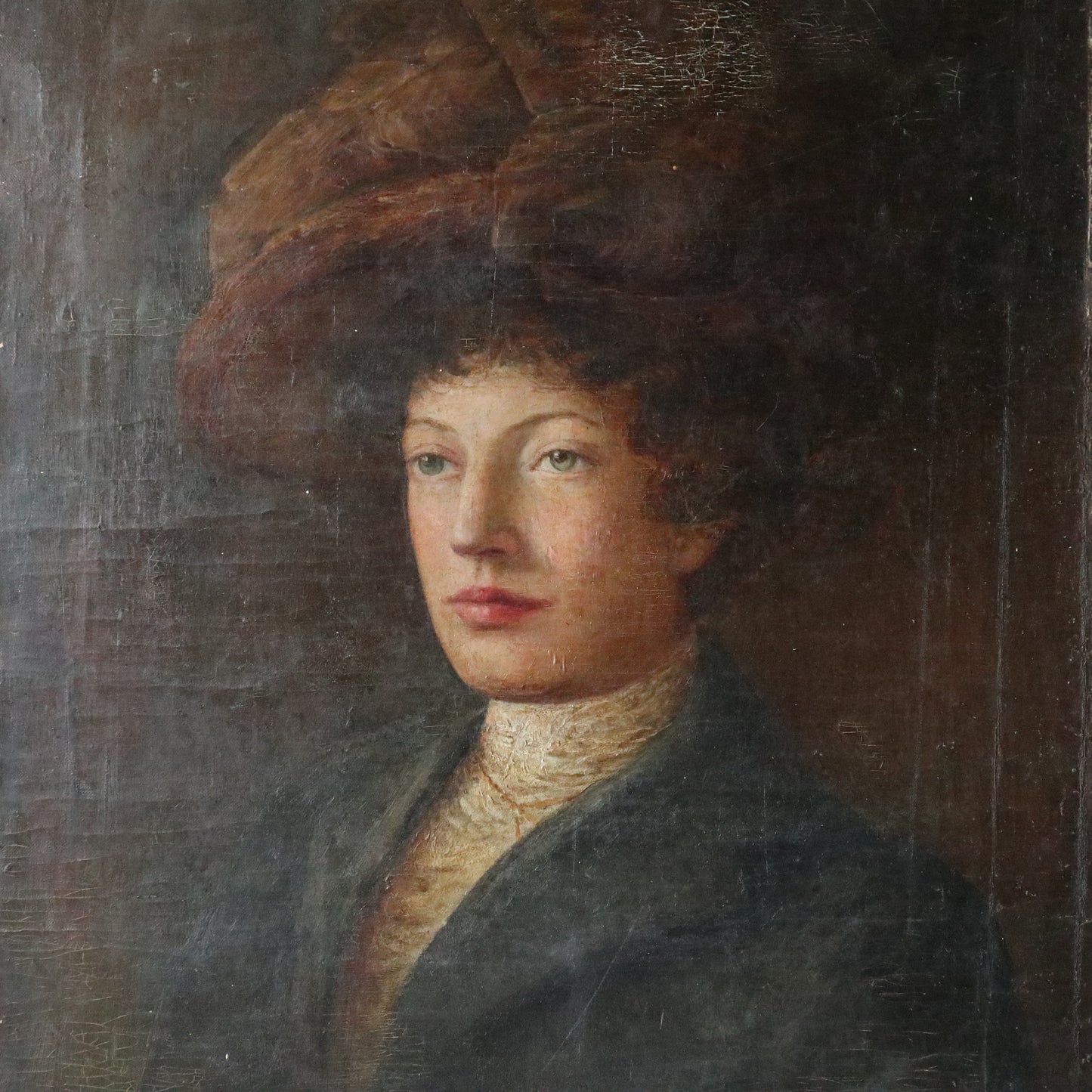 Early 19th Century Oil on Canvas Portrait of A Woman