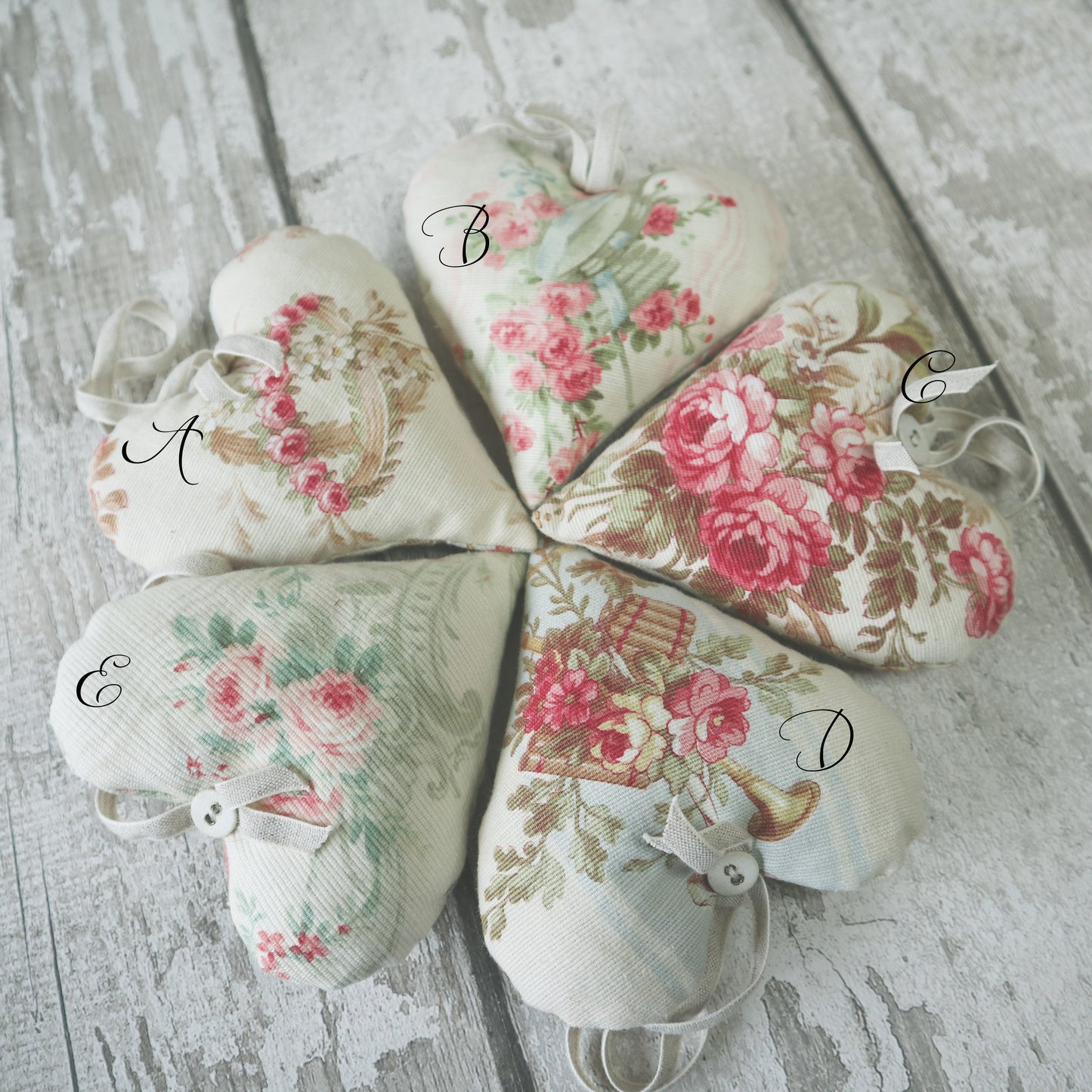Antique Textile Lavender Hearts ♡