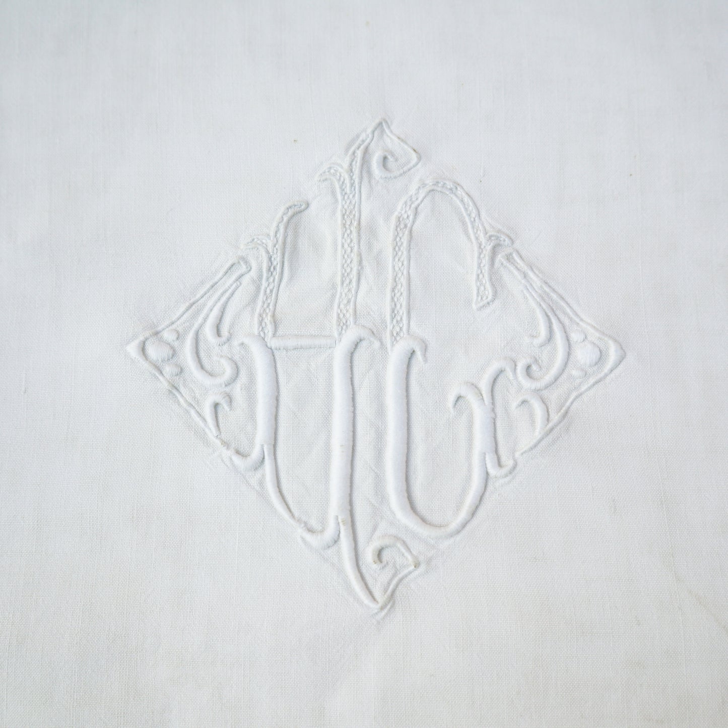 French Linen Antique Sheet Monogram HC