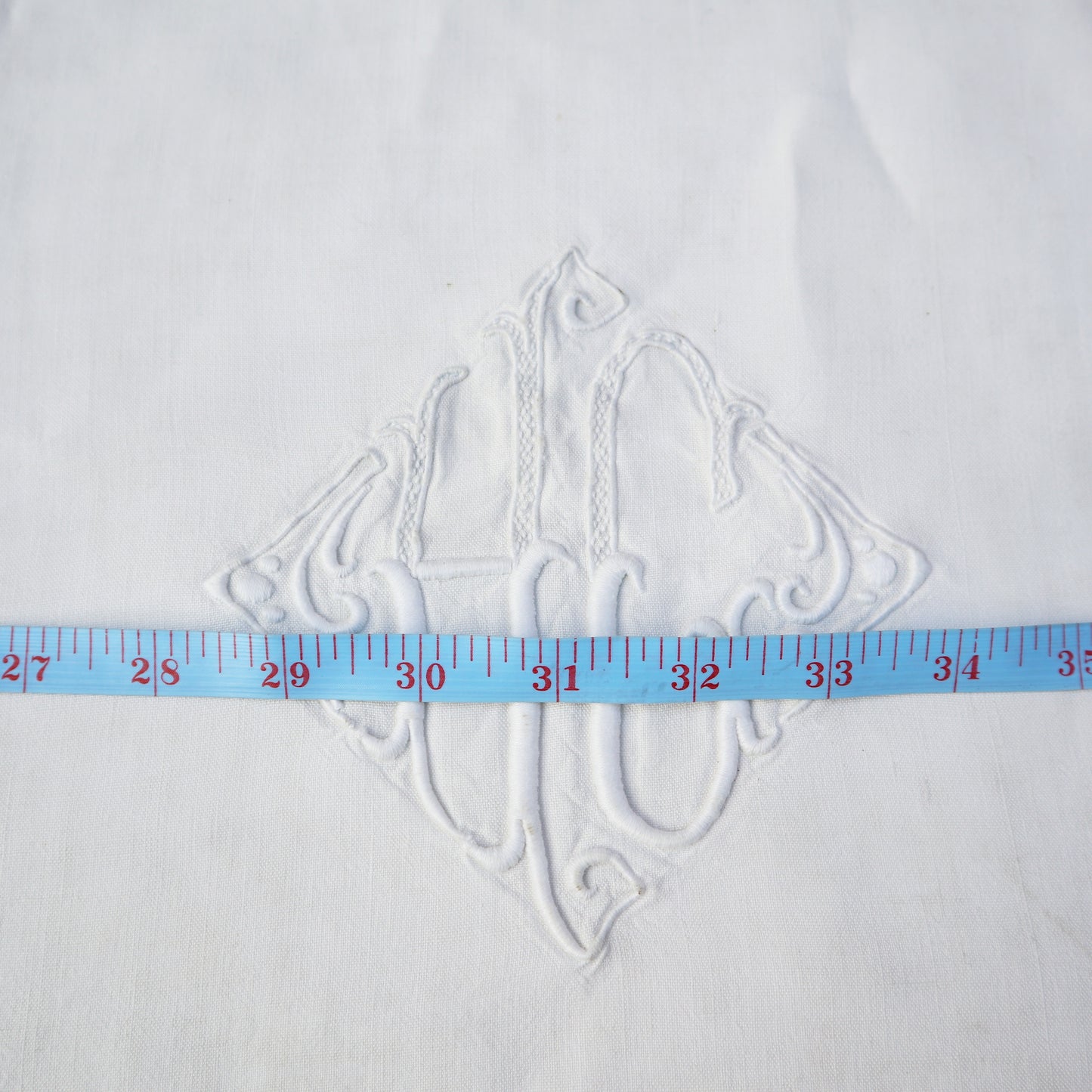 French Linen Antique Sheet Monogram HC