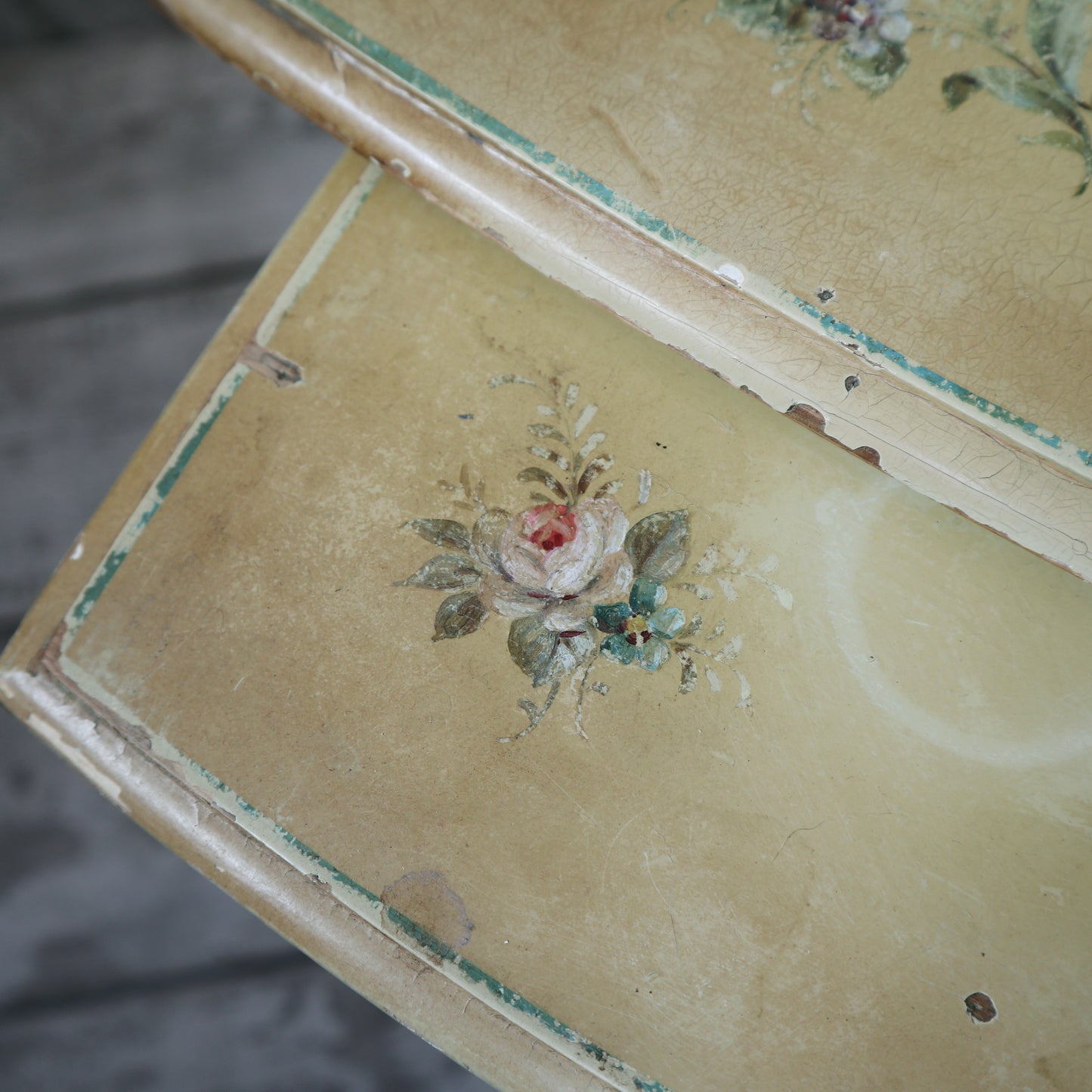 Rare Polychrome Painted Nesting Tables circa 1930's