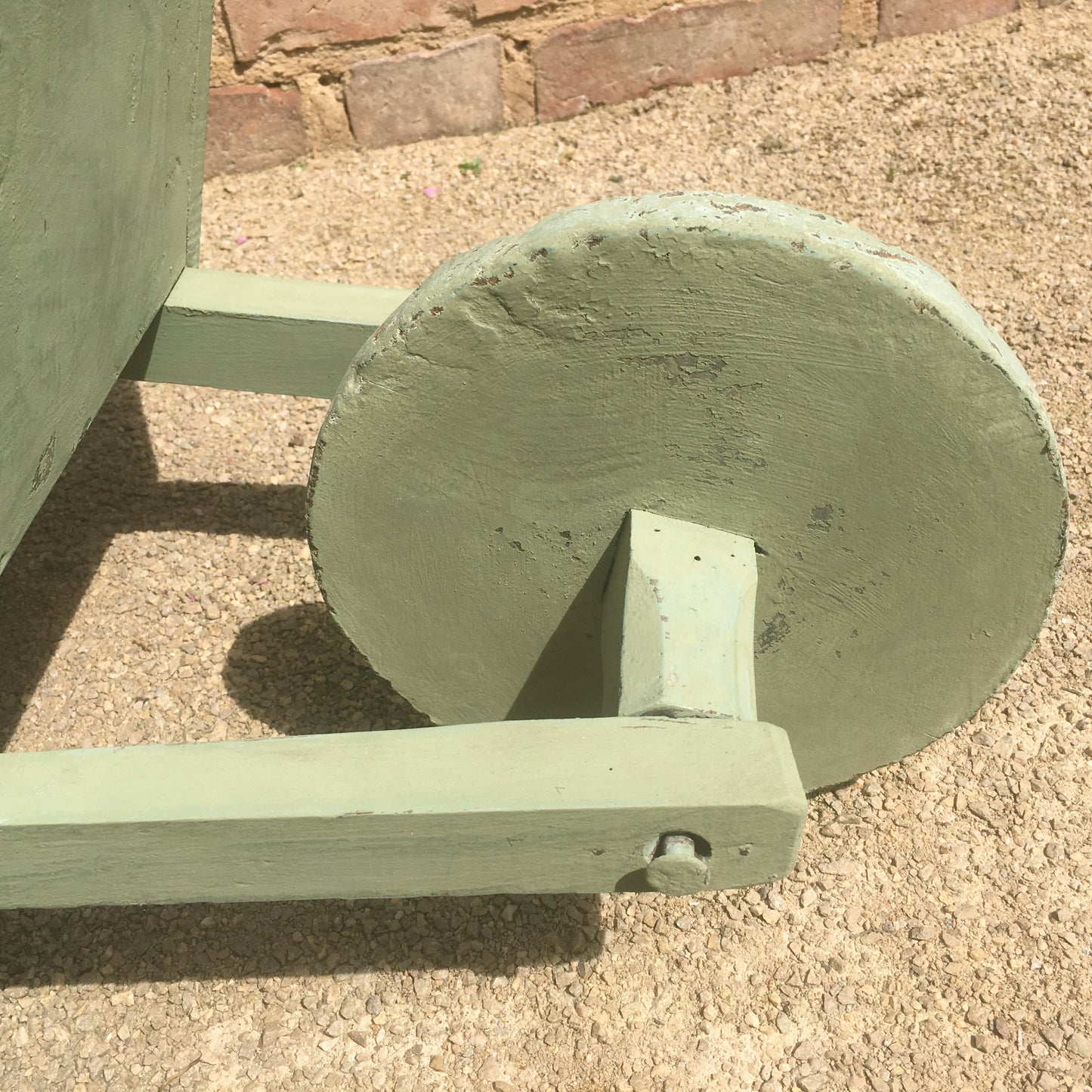 Small Rustic Painted Vintage French Garden Wheelbarrow Planter