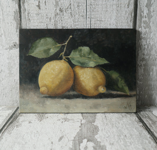 Original Oil Painting - Still Life Study of Amalfi Lemons