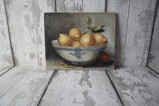 Original Artwork Oil Painting - Still Life Study - Bowl of Lemons