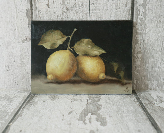 Original Oil Painting - Still Life Study of Amalfi Lemons