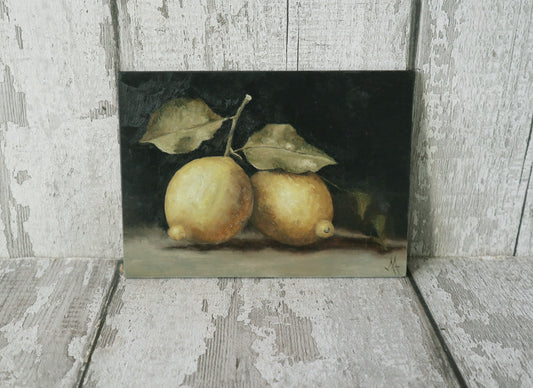 Original Oil Painting - Still Life Study of Amalfi Lemons