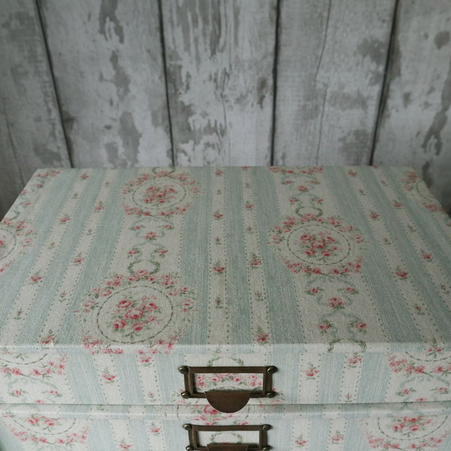 Rare 6 Drawer Vintage Library Cabinet - Fabric Covered Chest of Drawers