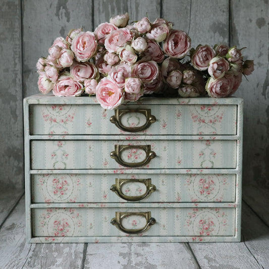 Vintage Library Cabinet - Fabric Covered Chest of Drawers Nº 2