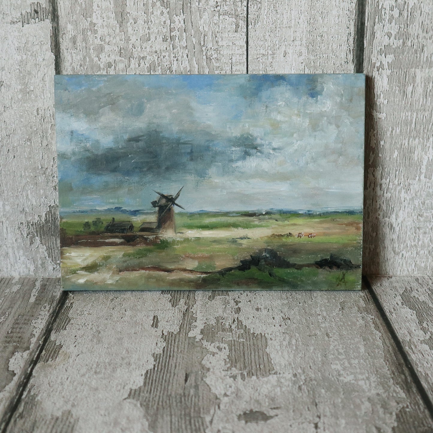 Original Oil Painting Rural Mini Landscape