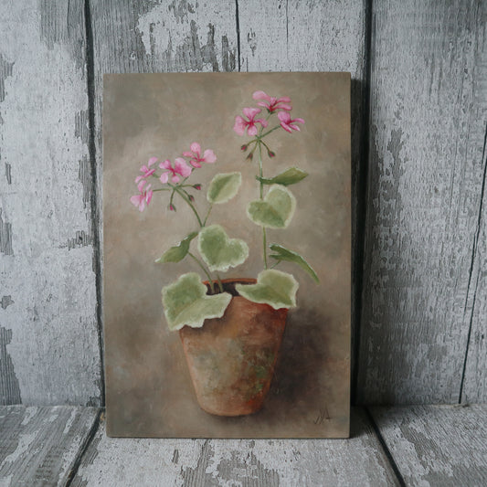 Original Oil Painting From The Potted Floral Collection 'Geranium'