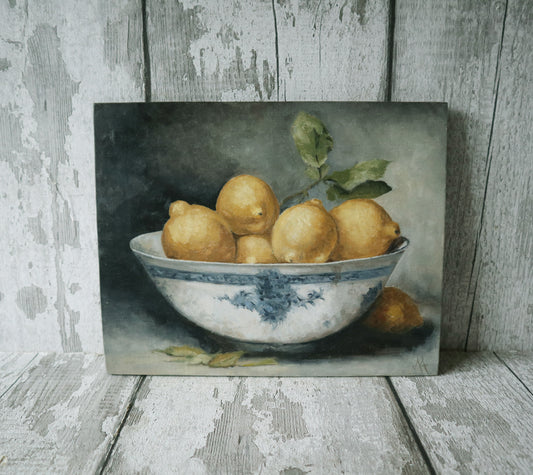 Original Artwork Oil Painting - Still Life Study - Bowl of Lemons