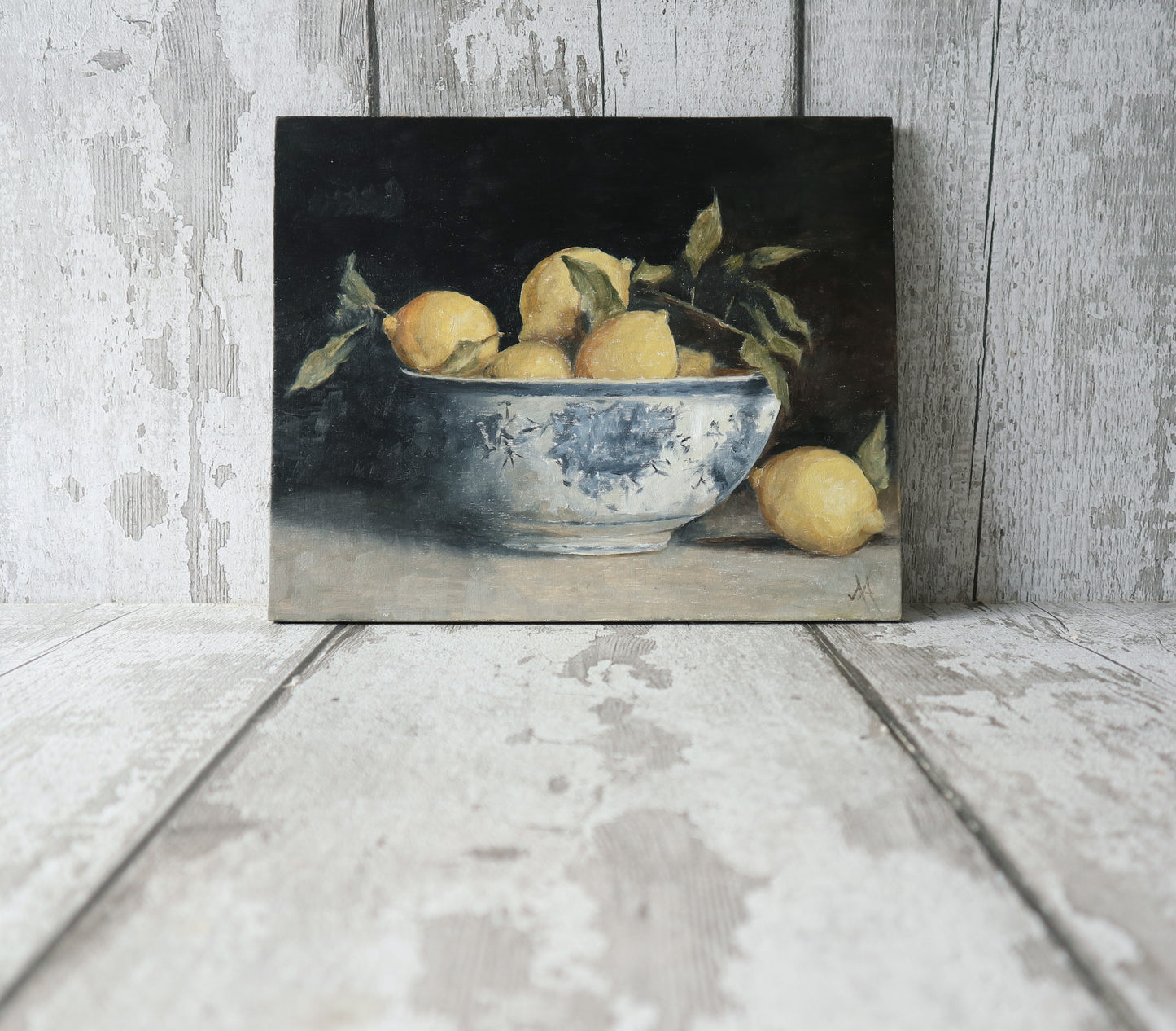 Original Artwork Oil Painting - Still Life Study - Lemons in a Bowl