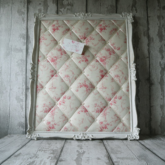 Large Vintage Frame Upholstered Notice Memo Board
