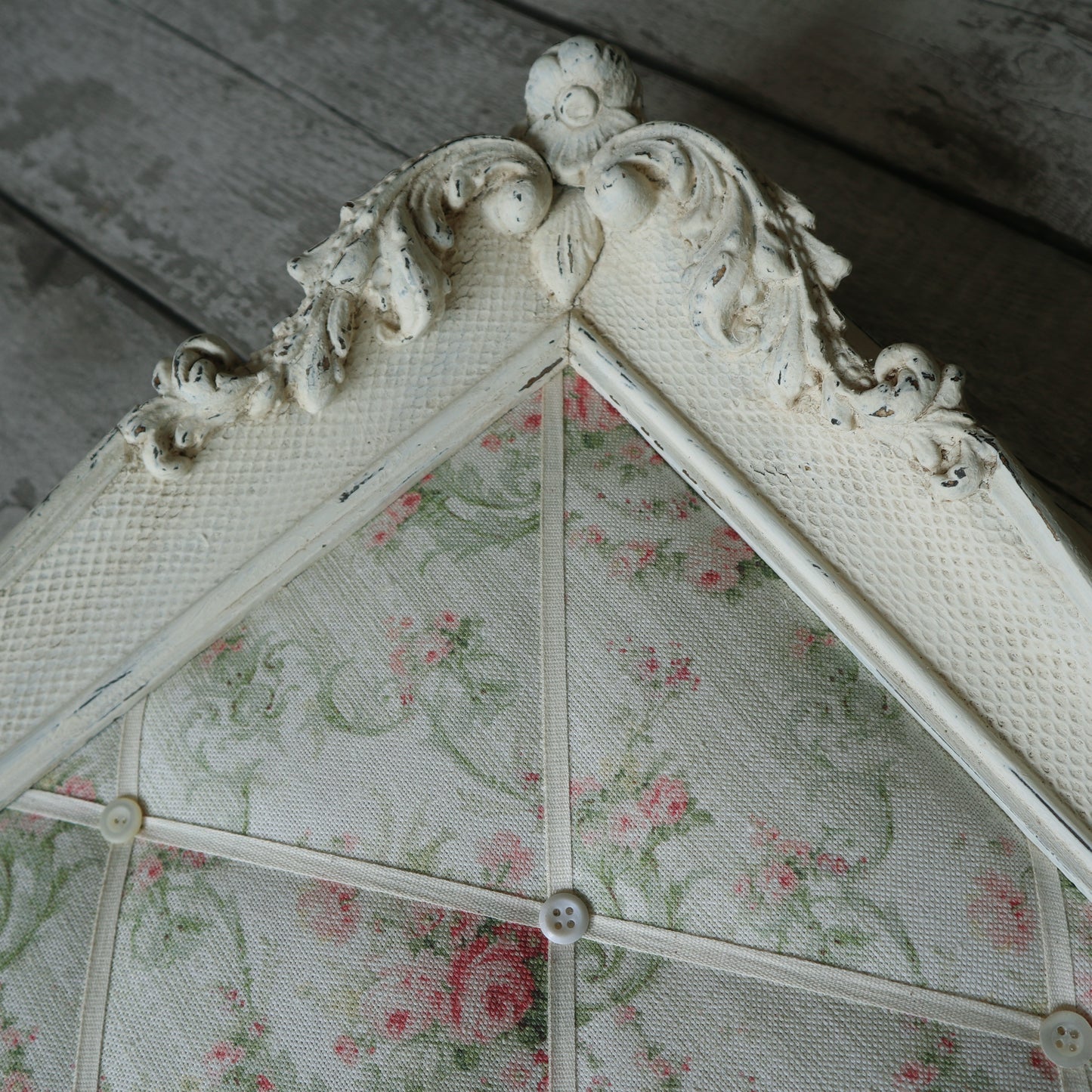 Large Antique Frame Fabric Upholstered Notice Memo Board