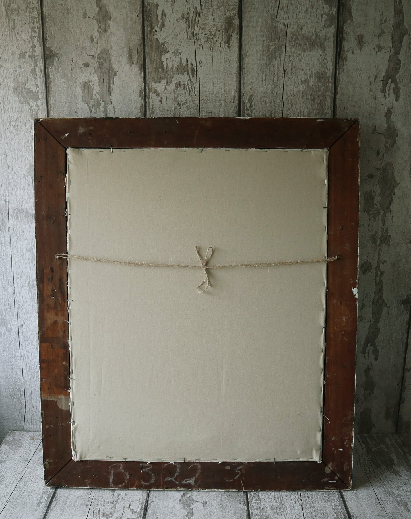 Large Antique Frame Fabric Upholstered Notice Memo Board