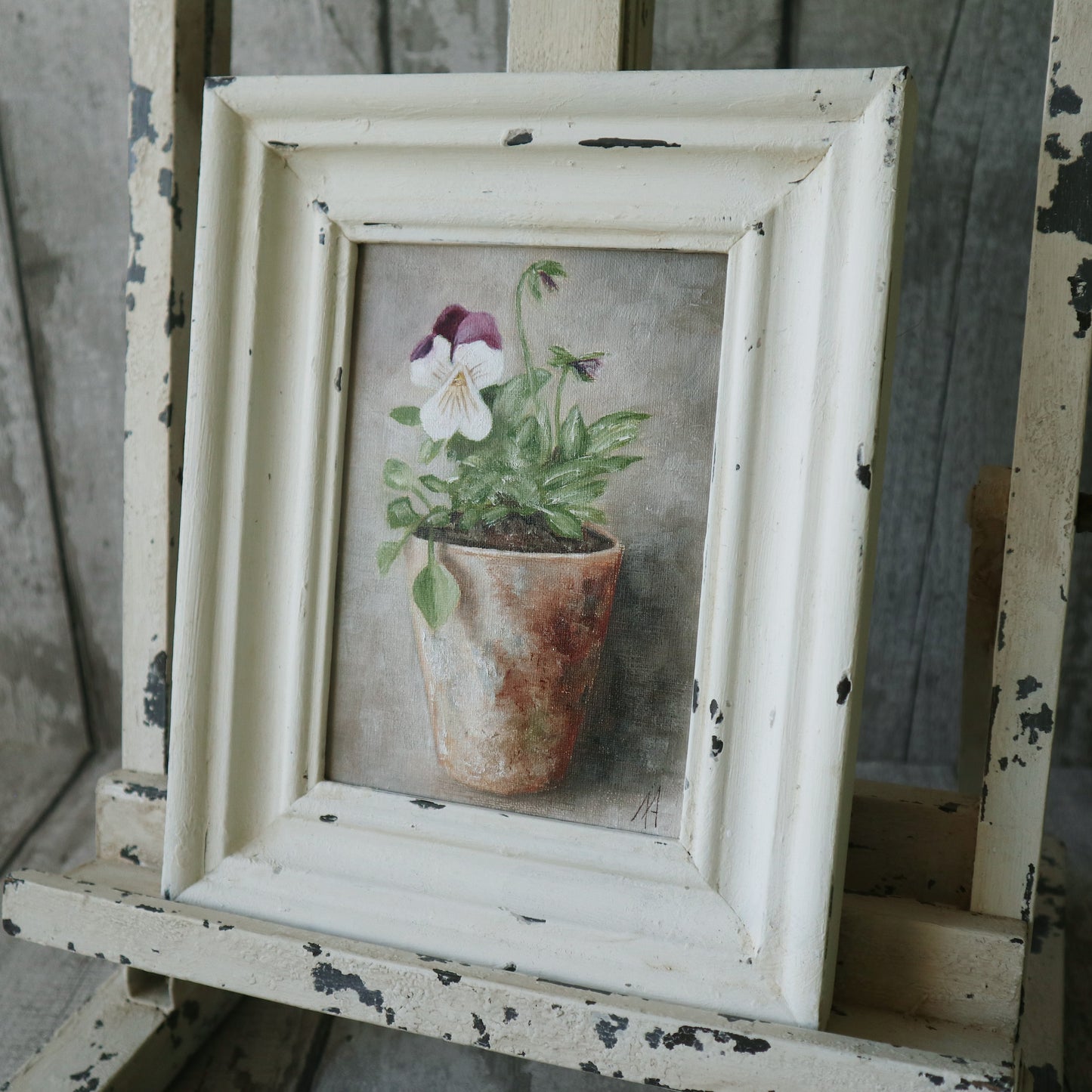 Original Oil Painting From The Potted Floral Collection 'Pansies'