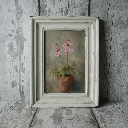 Original Oil Painting From The Potted Floral Collection 'Mini Foxglove' FRAMED