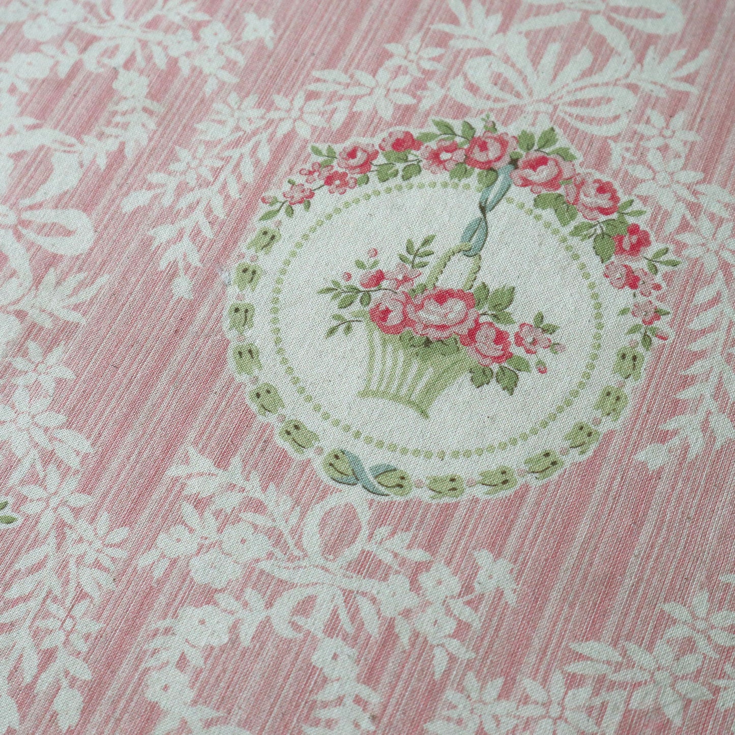 Rose Medallion Pink Stripe Organic Cotton