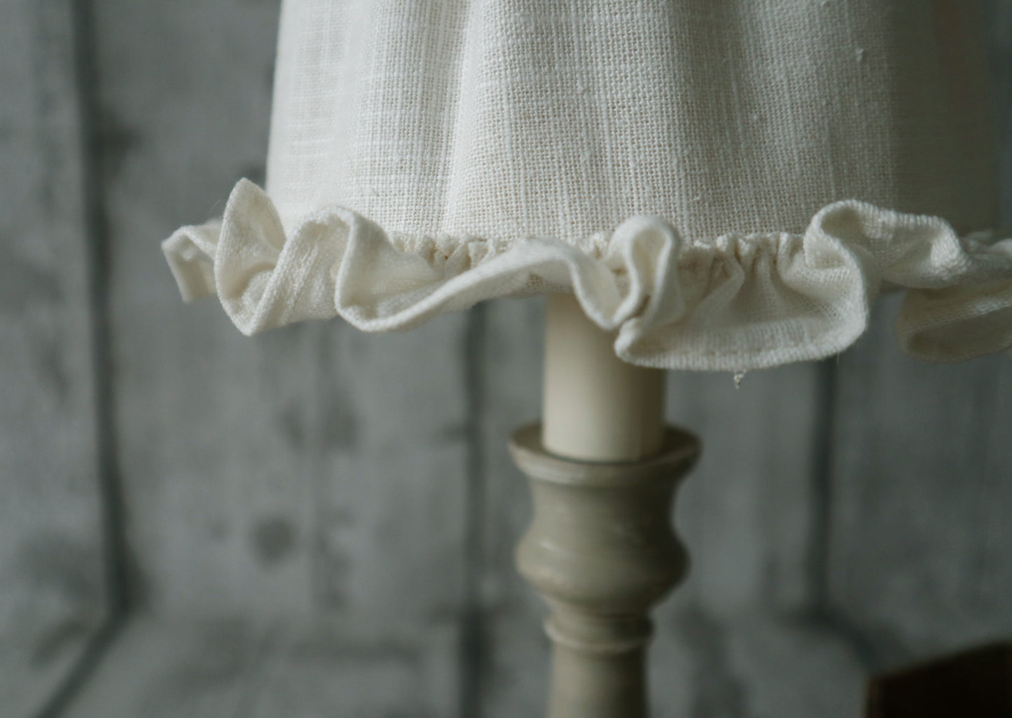 Small Gathered Textile Lampshades with Ruffle Edge/Trim