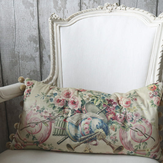 Soft Velvet Aubusson Cushion (Musical Trophy 'Cabrette')