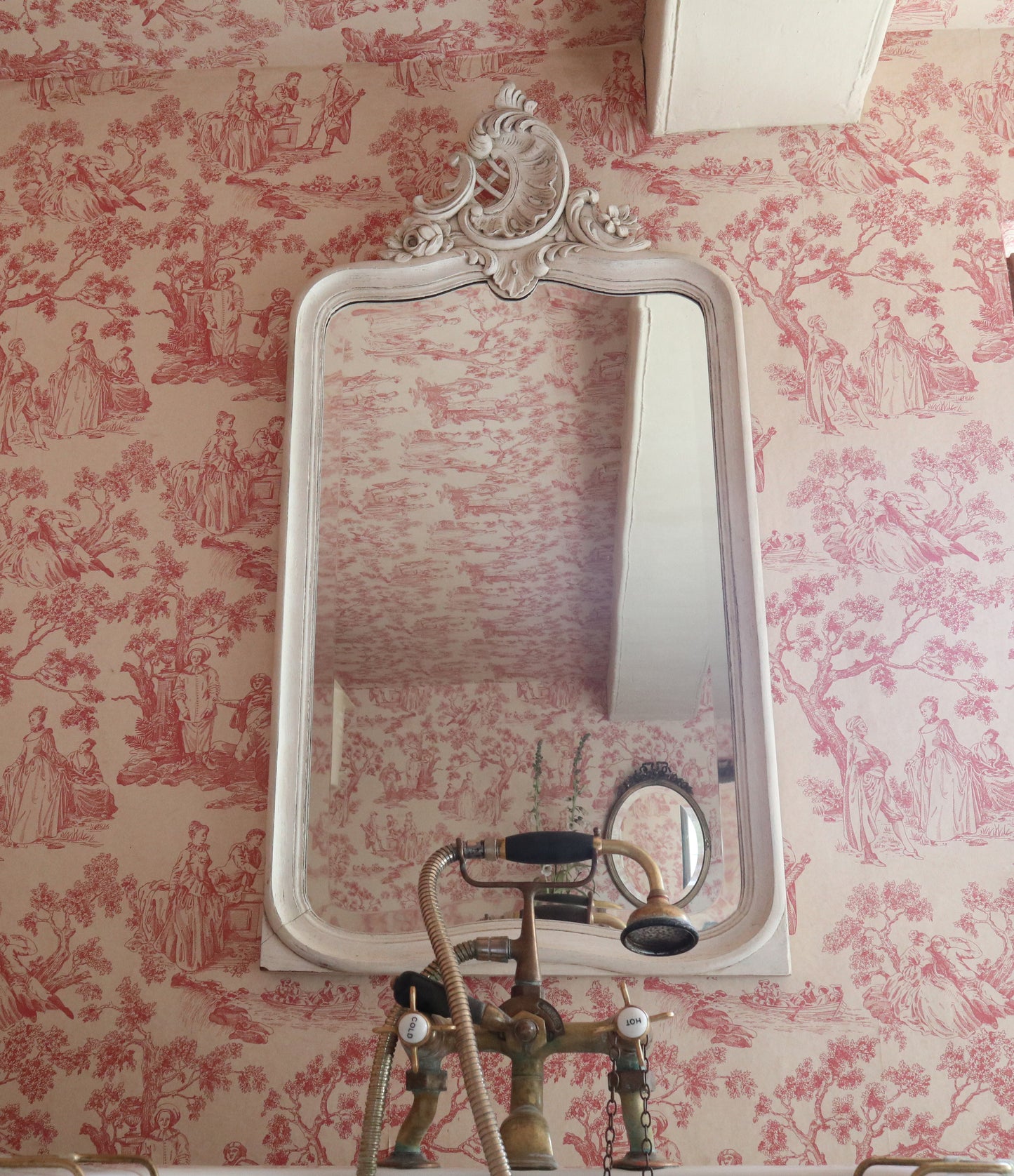 French Painted Bevelled Vintage Mirror